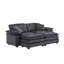 Canapé en velours côtelé 2 places avec 2 coussins de dossier, 2 coussins décoratifs et deux repose-pieds, Canapé confortable pour salon-1946026704