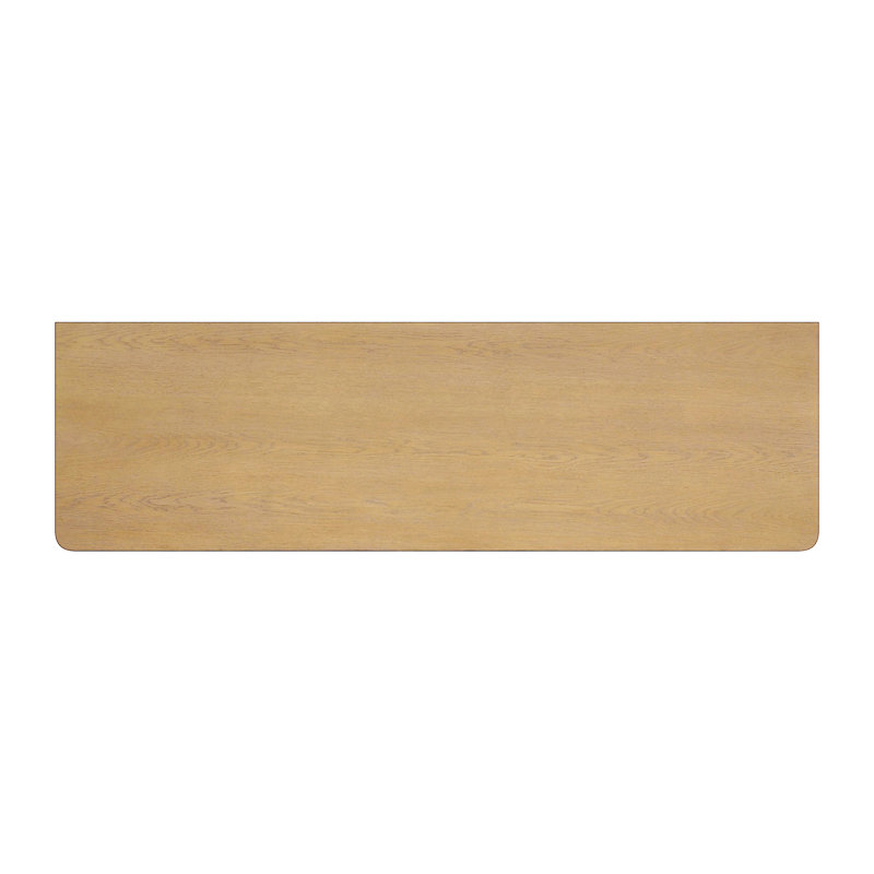 Lennon 6 Drawer Rounded Leg Dresser, Light Brown
