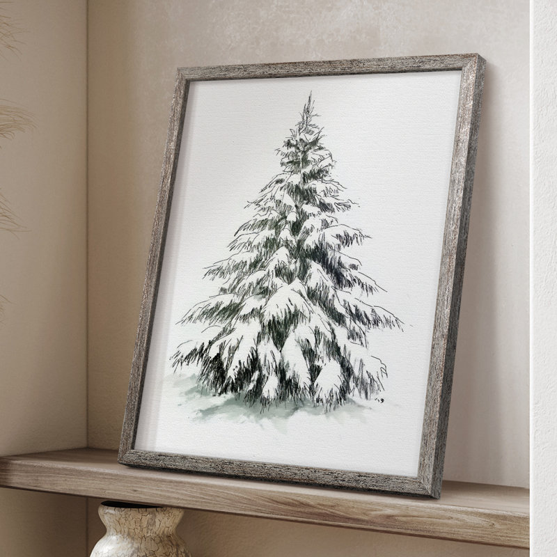 «Christmas Holiday Art VII», reproduction encadrée - bois massif, H 15 po x l 12 po