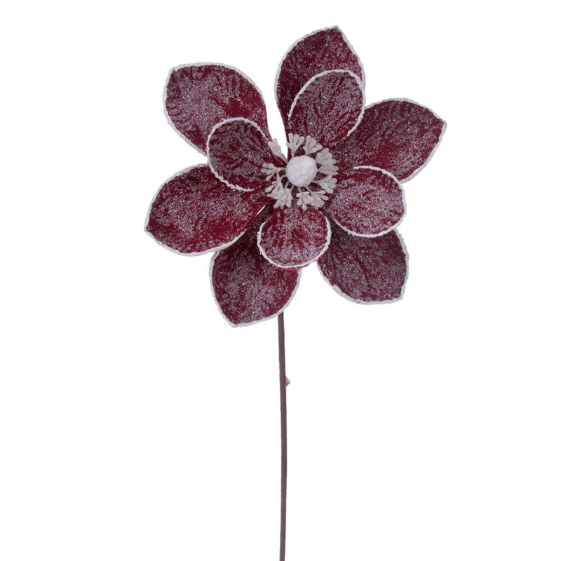 23" Magnolia Artificial Christmas Stem 3/Bag., Burgundy