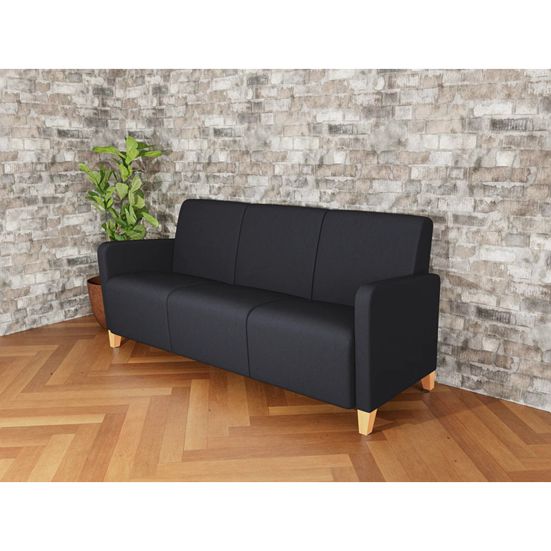 Fauteuil de réception 3 places Ravenna, Bois naturel, Noir Patriot Plus