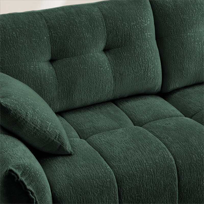 Green Chenille - Ottoman, Green