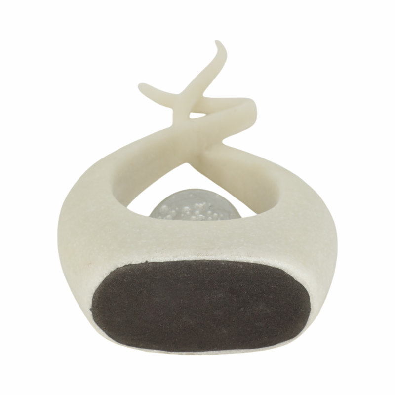 Sagebrook Home 12" Laxmi Quartz Resin Statuary With Crystal, White