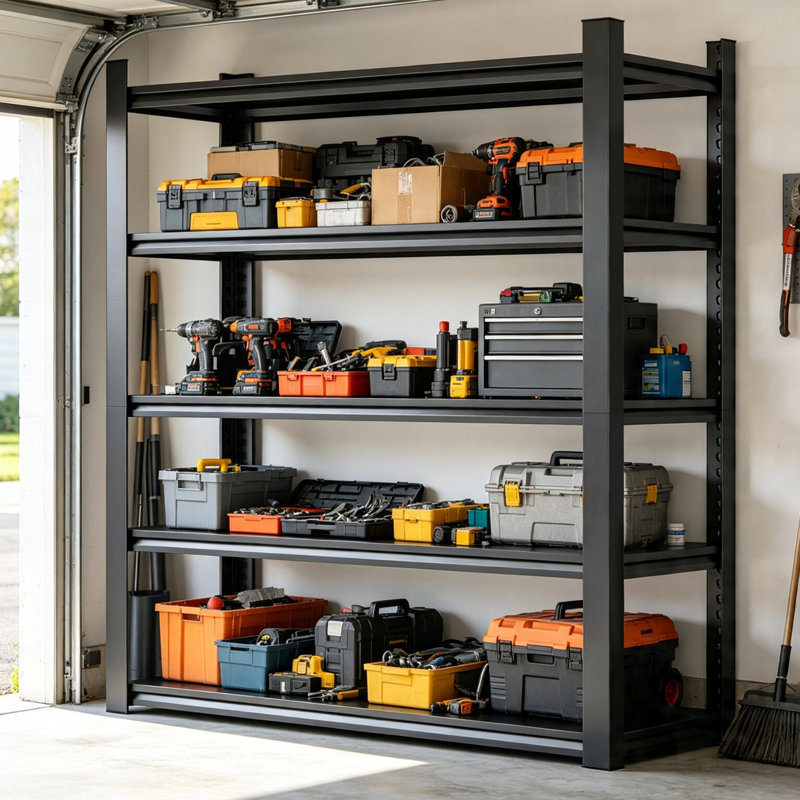 Tablettes de rangement robustes à 5 niveaux à hauteur réglable, H 72 po x l 23,6 po x P 47,2 po