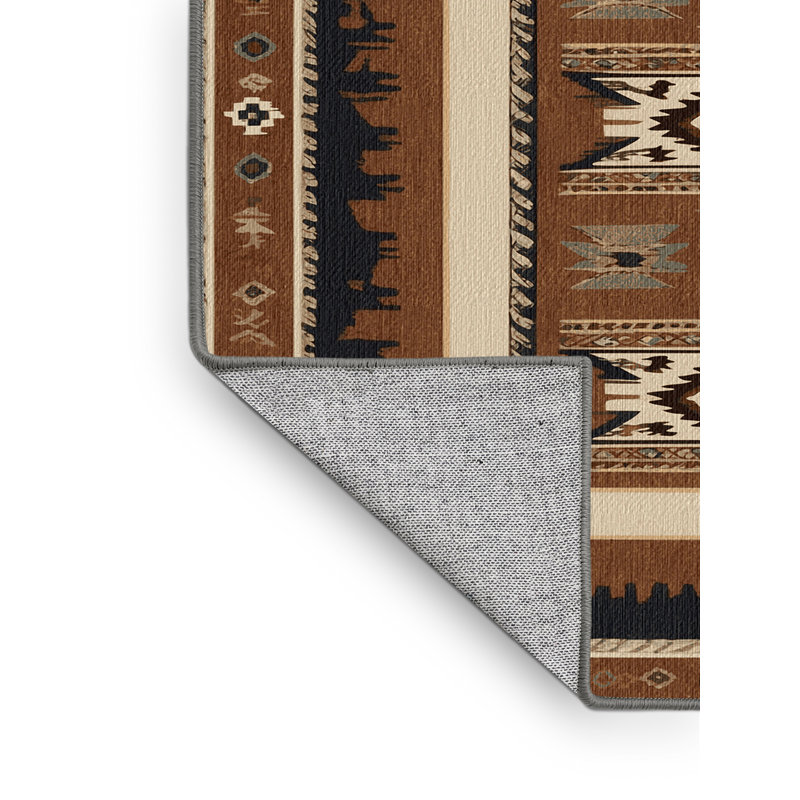  Washable Lasso and Rope Southwestern Area Rug, Round 7'