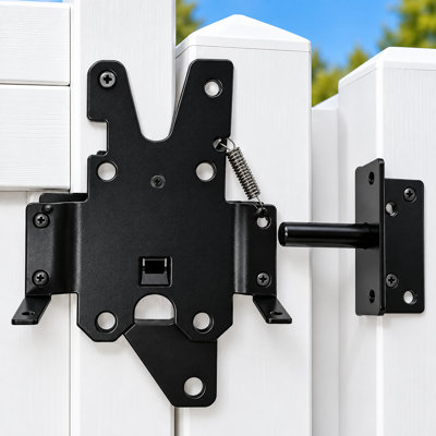 FCD Heavy Duty Fence Gate Latch, 9 x 5.5 Inch, Black, 1 Pack