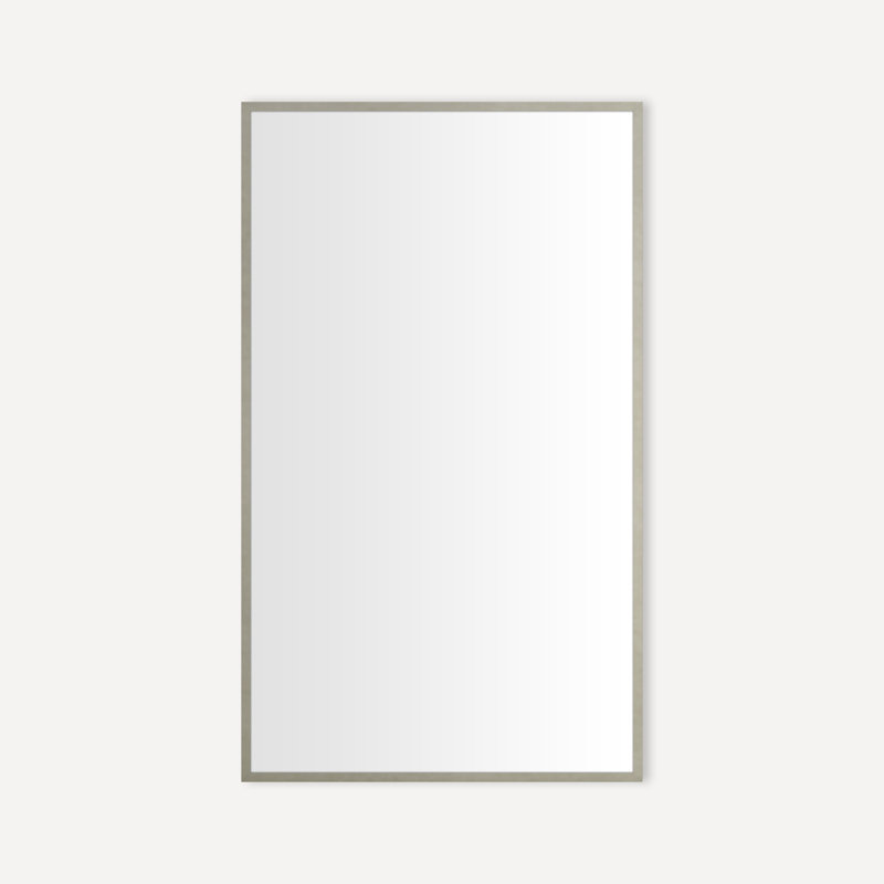 Miroir mince en métal, Étain brossé, H 39,38 po x l 24,25 po