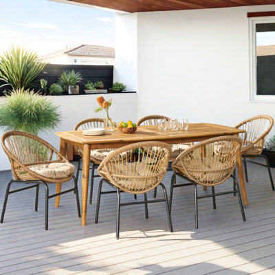 Bedad Rectangular 6 - Person 71'' Long Dining Set with Cushions