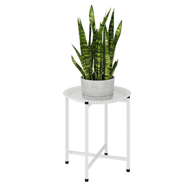 Support pour plantes d'intérieur, table haute pour plantes d'extérieur, tabouret blanc