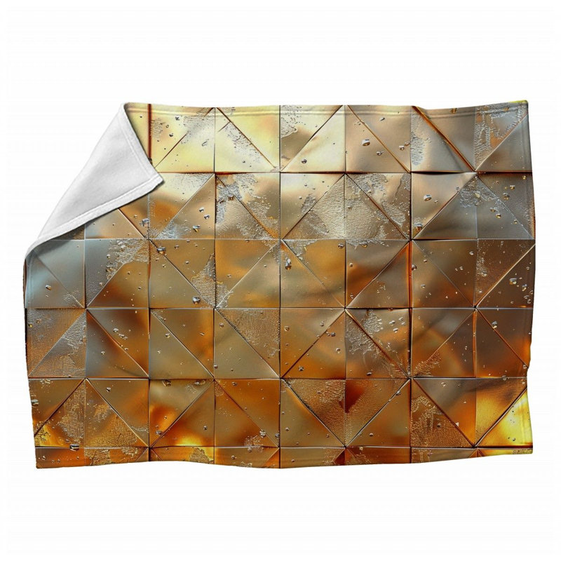 Metallic Surface Bathroom Machine Printed Throw Blanket, Throw