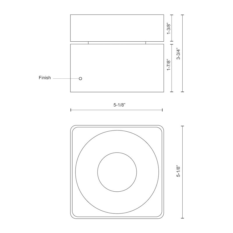 Solo Black Aluminum LED Flush Mount Light, 5.13"