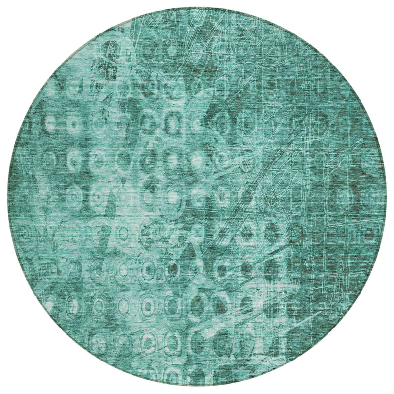 Tapis d'intérieur rond 8 po Ikat