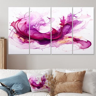 Cyrell - Encre liquide, art mural abstrait 4 pièces
