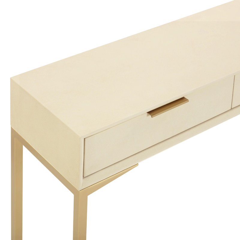 Pesce Cream Shagreen Console Table