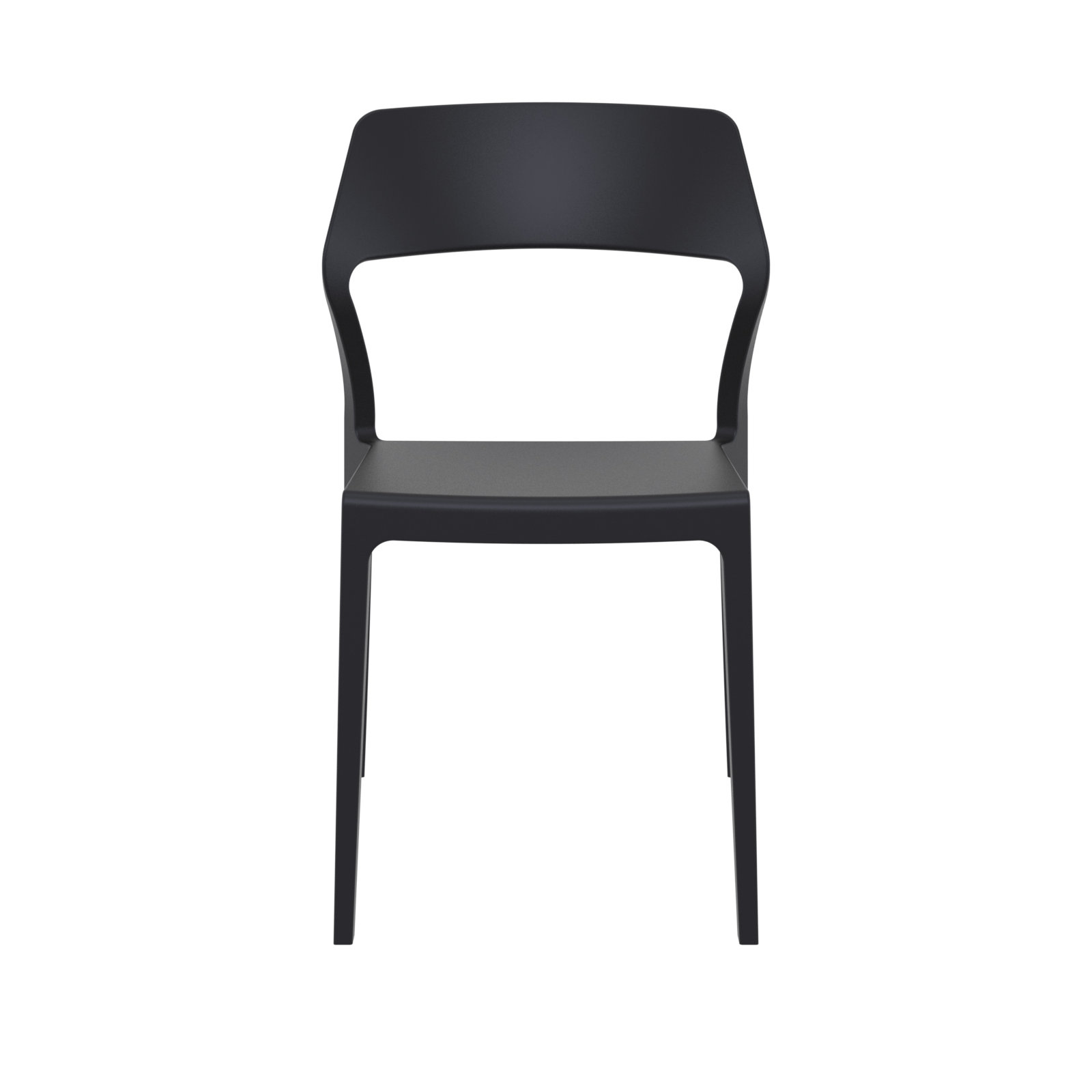 Farrah Stacking Patio Dining Side Chair, Black