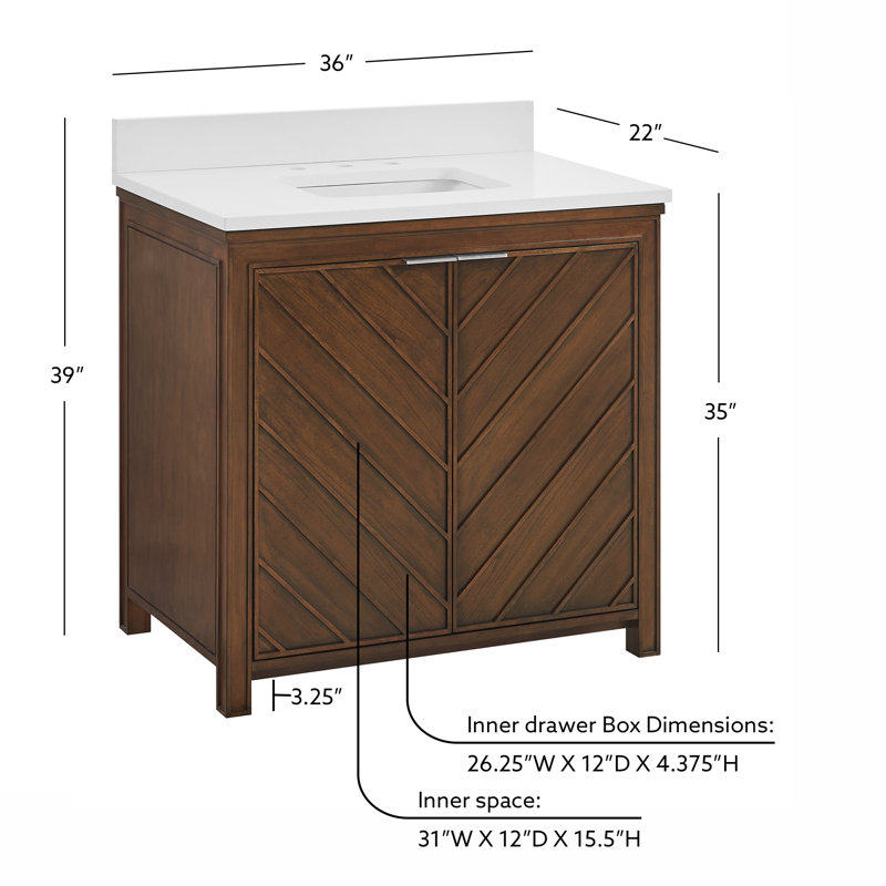 FLW Pregression 36 Wood Sink Vanity, 36