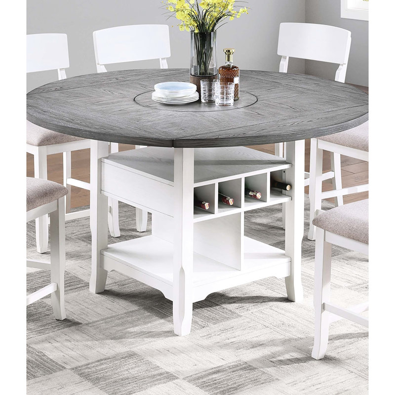 Table de salle à manger moderne, ronde ou carrée, blanc antique et gris, rangement intégré, convient aux sièges de chambre 6