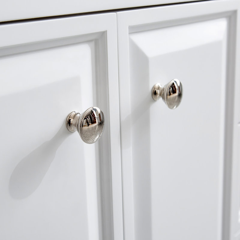 Ensemble de meuble-lavabo double 72 po Bruning, Blanc pur, Nickel poli