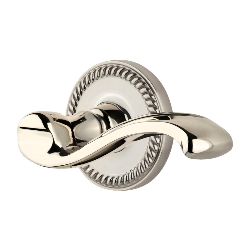 Grandeur Newport Rosette Single Dummy with Portofino Lever, Polished Nickel, Right Handed