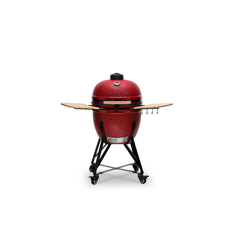 Kamado Bono 26.4cm W Wood Pellet Grill, Red