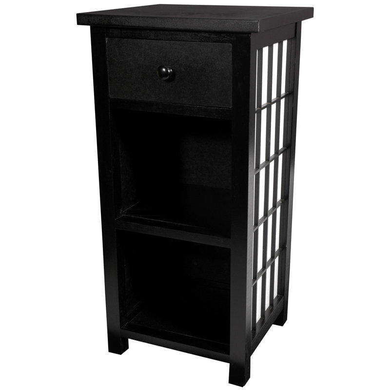 Hess Solid Wood Single with Storage, Black