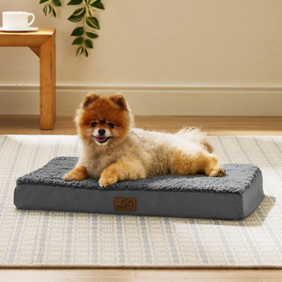 Lit pour chien de taille moyenne pour chiens - Lits orthopédiques imperméables pour chiots avec housse lavable amovible, tapis en mousse pour caisse d'œuf