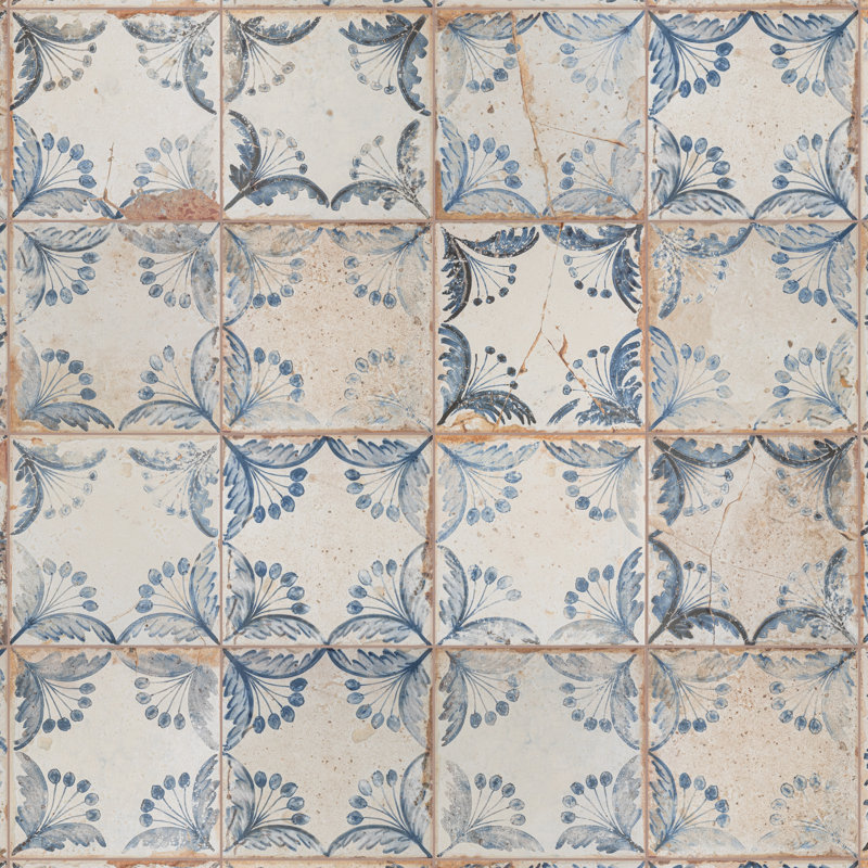 Merola Tile Artisan Oldker 13" x 13" Ceramic Patterned Wall & Floor Tile