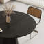 Grandes tables de salle à manger noires rondes en bois massif-99239112