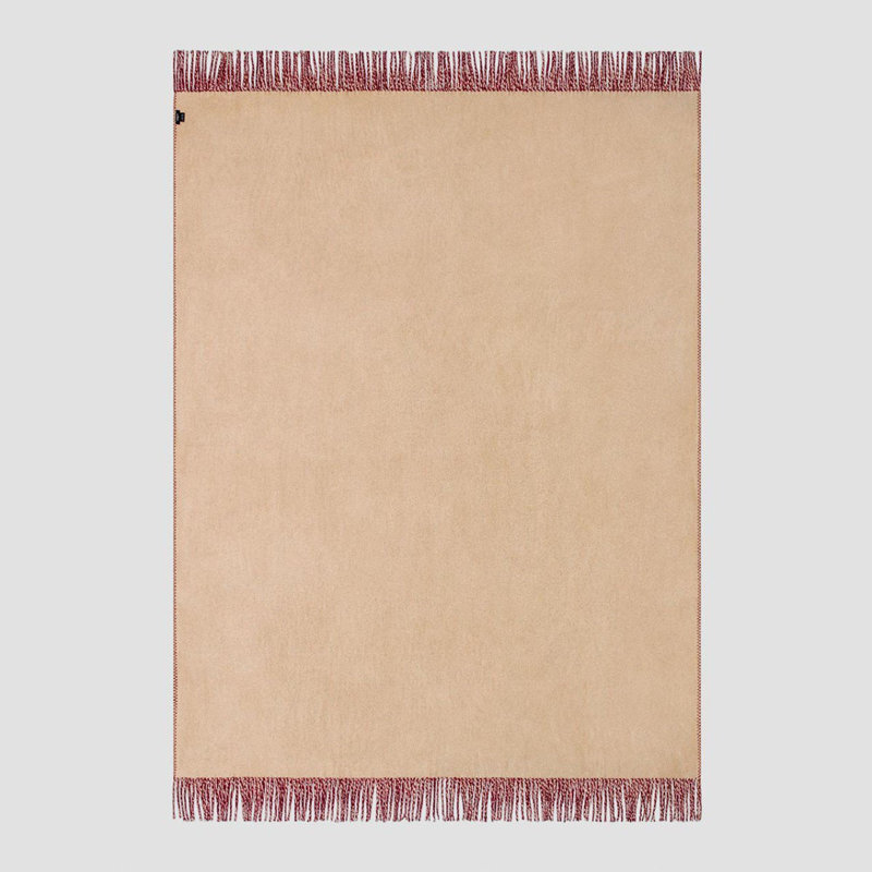 Marinetti Throw Blanket, 83" L x 79" W, Beaujolais/Golden Ecru