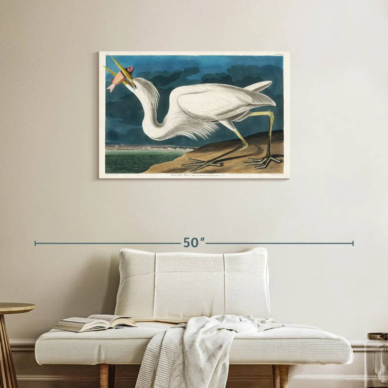 Brampt Great White Heron, 24" H x 36" W