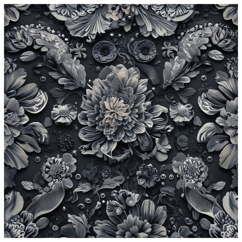 Coussins décoratifs monochromes à motif floral, 14 X 14 pouces