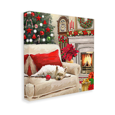 «Cozy Dog By Holiday Mantle» par Adam Sanderson sur toile