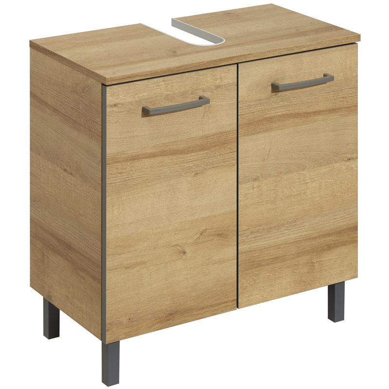 Quickset 919 60cm Single Bathroom Vanity Base Only in Light Brown