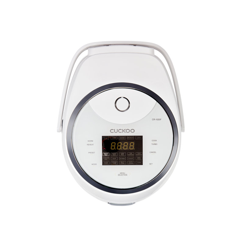 White 10-Cup Electric Stainless Steel Rice Cooker with Non-stick Pot