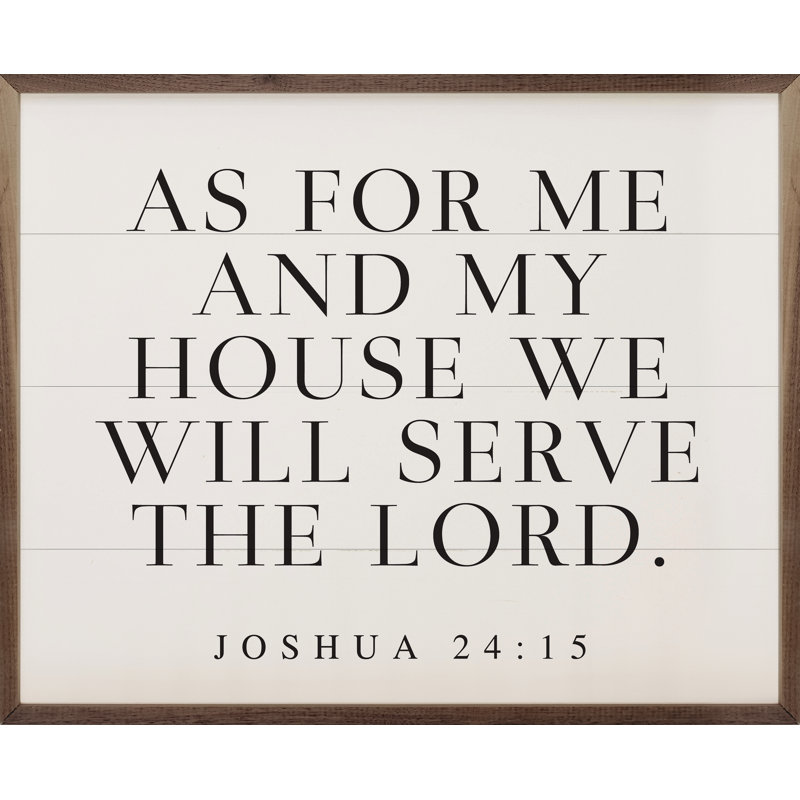 As For Me And My House Joshua 24 15 Horizontal - noir, Blanc, H 32 po x l 40 po