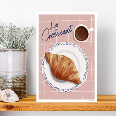Le Croissant Morning by ByKammille - Wrapped Canvas Print