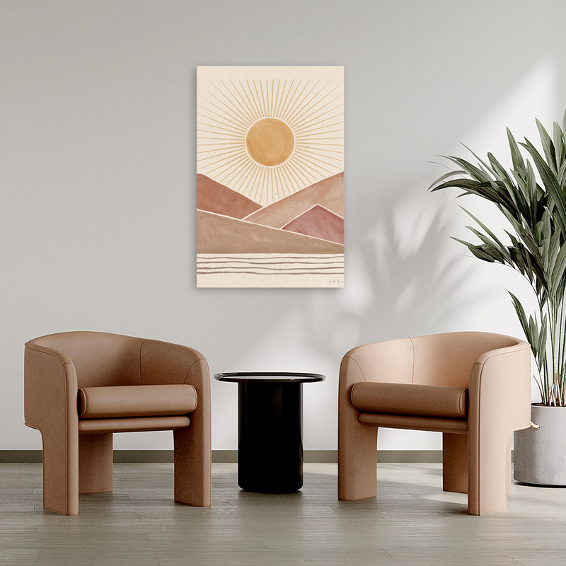 Paysage Mid-Century moderne et bohémien Mid-Century I, H 36 po x l 24 po