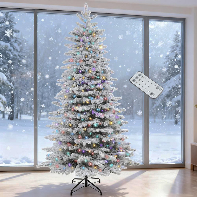 Arbre de Noël artificiel enneigé 6,5 pi