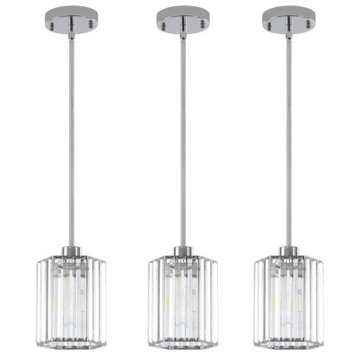 3 Pack Crystal Pendant Lighting For Kitchen Island
