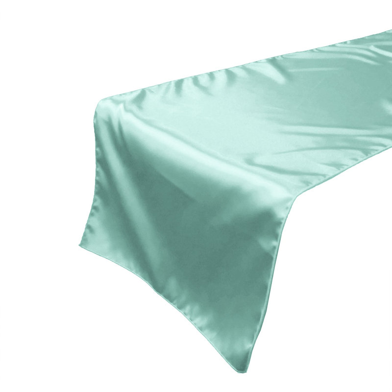 Karisha Rectangle Polyester Table Runnner, 144" x 24", Aqua