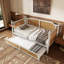 Lit de jour simple en rotin de style traditionnel avec lit gigogne simple pour un espace limité, chambre d'amis, aucun sommier nécessaire