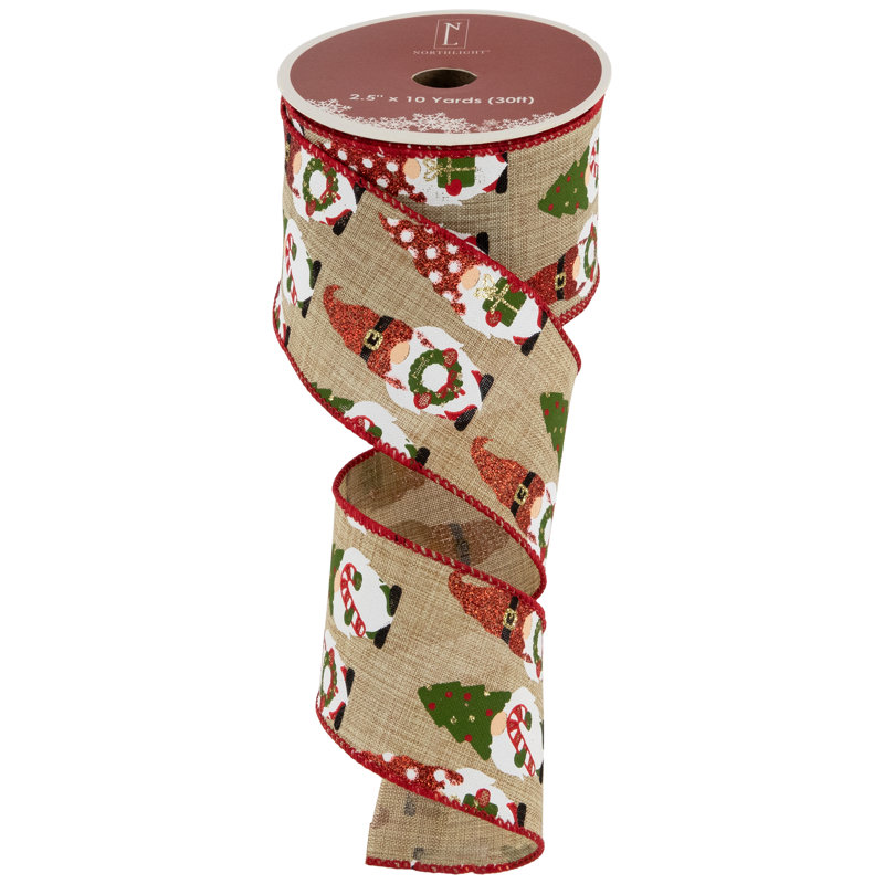 1 " Fabric Santa Claus Ribbon