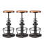 Ensemble de 3 tabourets de bar de style pub rétro et industriel à hauteur ajustable et café rétro-1518751279