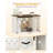 Cat Litter Box Enclosure, Hidden Litter Box Cabinet Furniture with Bell, Indoor Cats House, Farmhouse Style, 39.4 x 21.7X 24.8 Inches for Hallway, Bedroom, Rustic Brown and White-1059377318-1055403215
