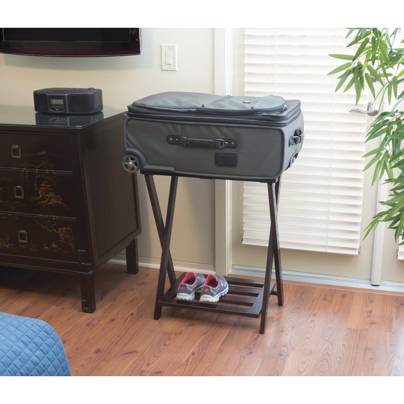 Porte-bagages pliable en bois, Espresso