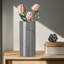 Vase en céramique blanc 12 "Op Art