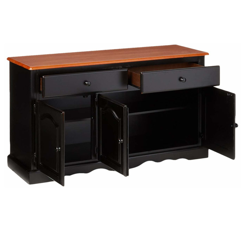 Lillehammer 53'' Solid Wood Sideboard, Antique Black/Cherry