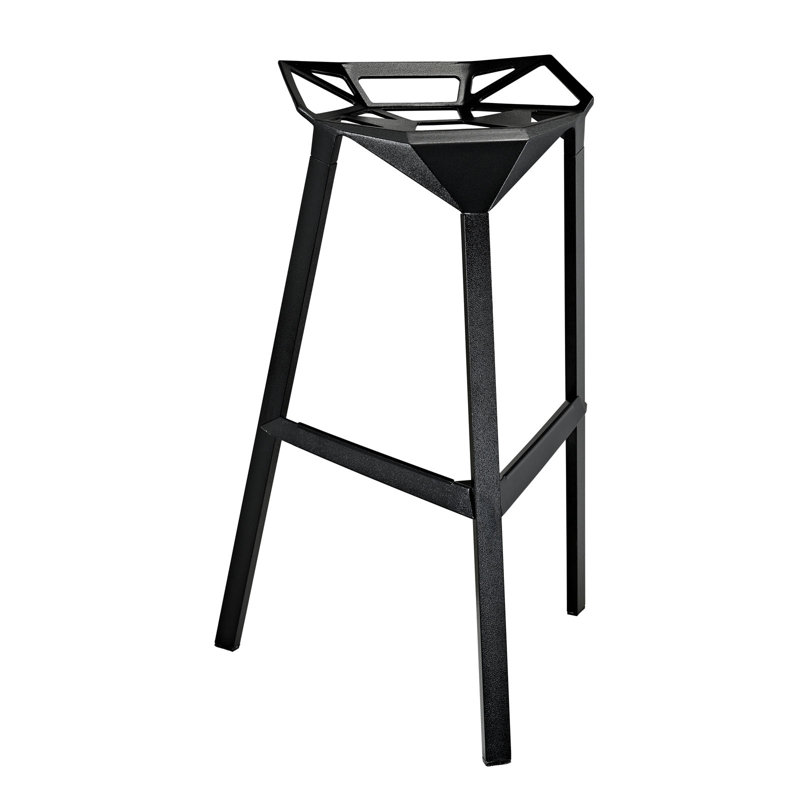 Modway Launch Stacking Bar Stool, Black