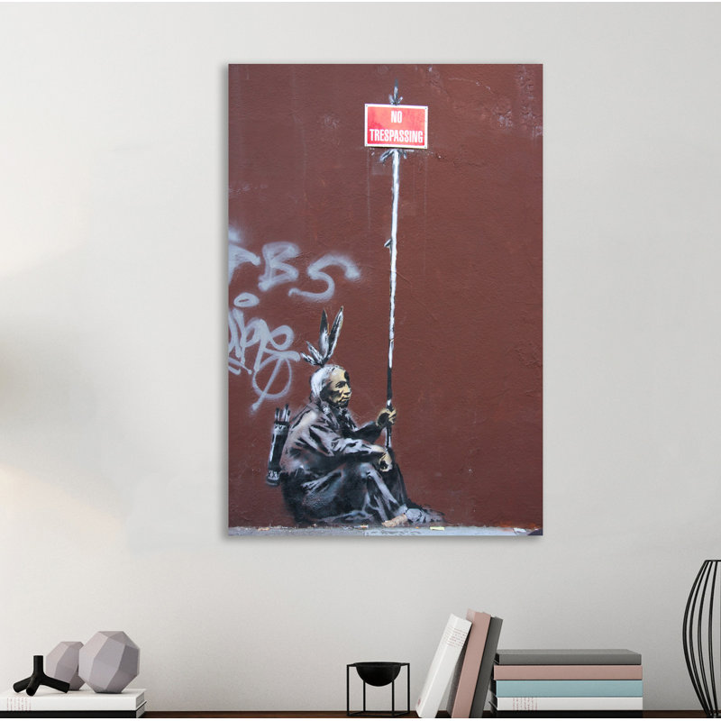 No Trespassing by Banksy - Wrapped Canvas Print, 122cm H x 81cm W x 4cm D