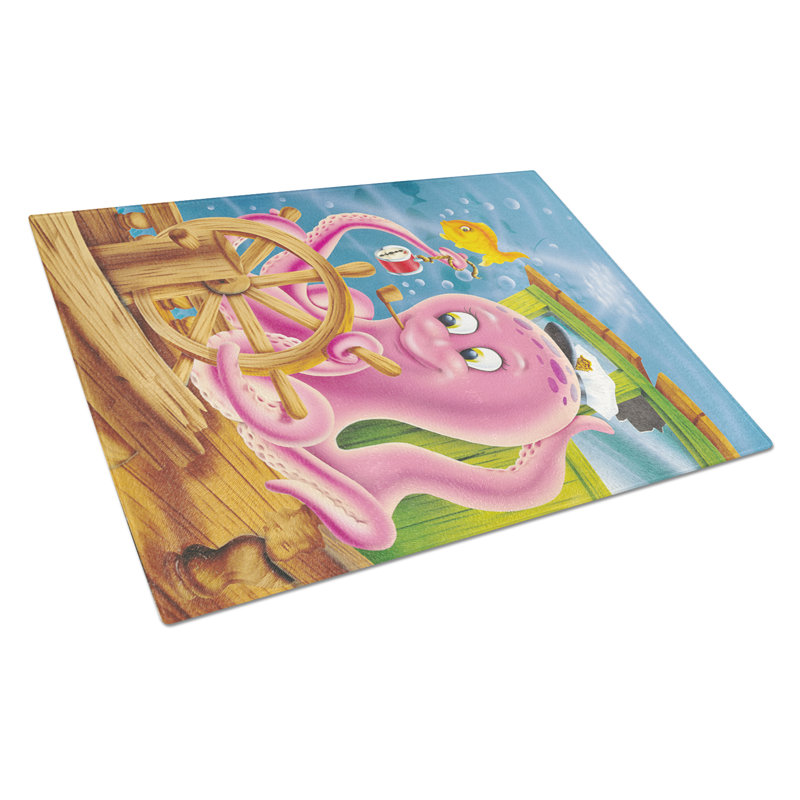 Tempered Glass Captain Octopus Cutting Board